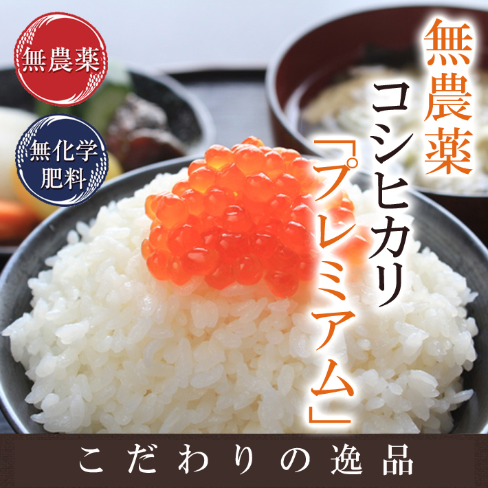 無農薬・無化学肥料 コシヒカリ「プレミアム」令和元年福井県年産 特別 ...