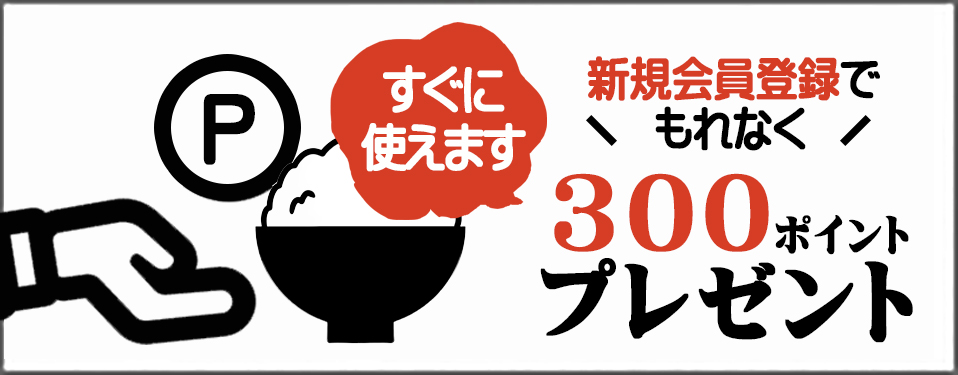 新規会員登録で300ポイントプレゼント