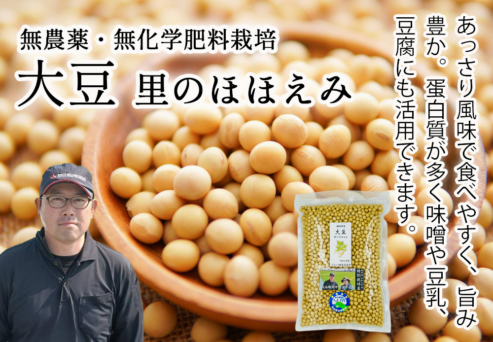 大豆 里のほほえみ 無農薬・無化学肥料栽培 福井県6年産
